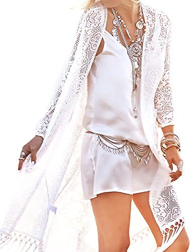 Oryer Women Sexy Lace Bathing Suit Cover up Handmade Crochet Summer Beach Dress