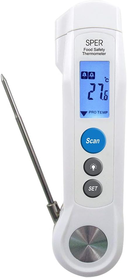 Sper 800115 - Compact IR Food Safety Thermometer - Measures Internal and Surface Temperatures