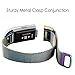 Fitbit Charge 2 Band Metal ,Oenbopo Milanese Loop Stainless Steel Adjustable Bracelet Strap Replacement Wristbands for Fitbit Charge 2 ,with Unique Magnet Lock No Buckle Needed