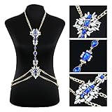 DOTASI Body Dress Necklace Retro Chain Colorful Crystal Women Body Chain Jewelry Necklace