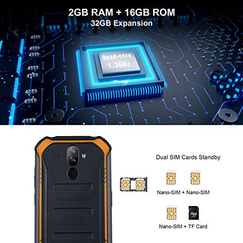 DOOGEE-S40-Lite-Dual-SIM-Movil-Todoterreno-Android-90-Telefonos-Moviles-Libres-IP68IP69K-Impermeable-2GB16GB-4650mAh-55-Pulgada-Cmara-8MP5MP-Huella-Dactilar-Desbloqueo-Facial-Naranja