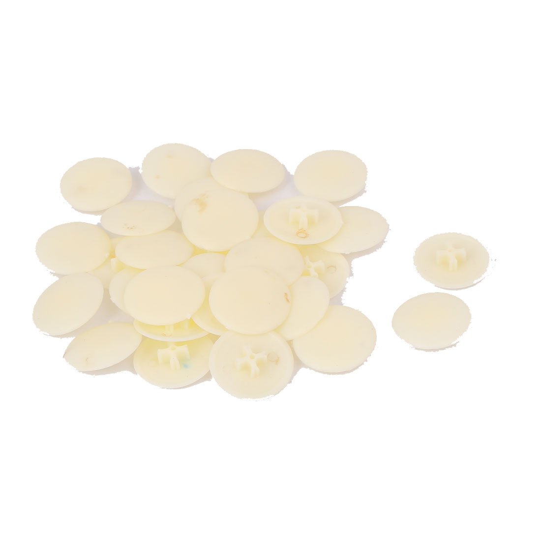 Sourcingmap 17mm Diameter Plastic Round Phillips Screw Cap Cross Head Cover Lid Beige 30pcs