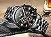 Mens Watches with Auto Date Chronograph Watch Men Sports Watches Waterproof 30M Full Steel Quartz Men's Black Watch