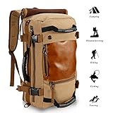 Ibagbar Canvas Backpack Travel Bag Hiking Bag Camping Bag Rucksack