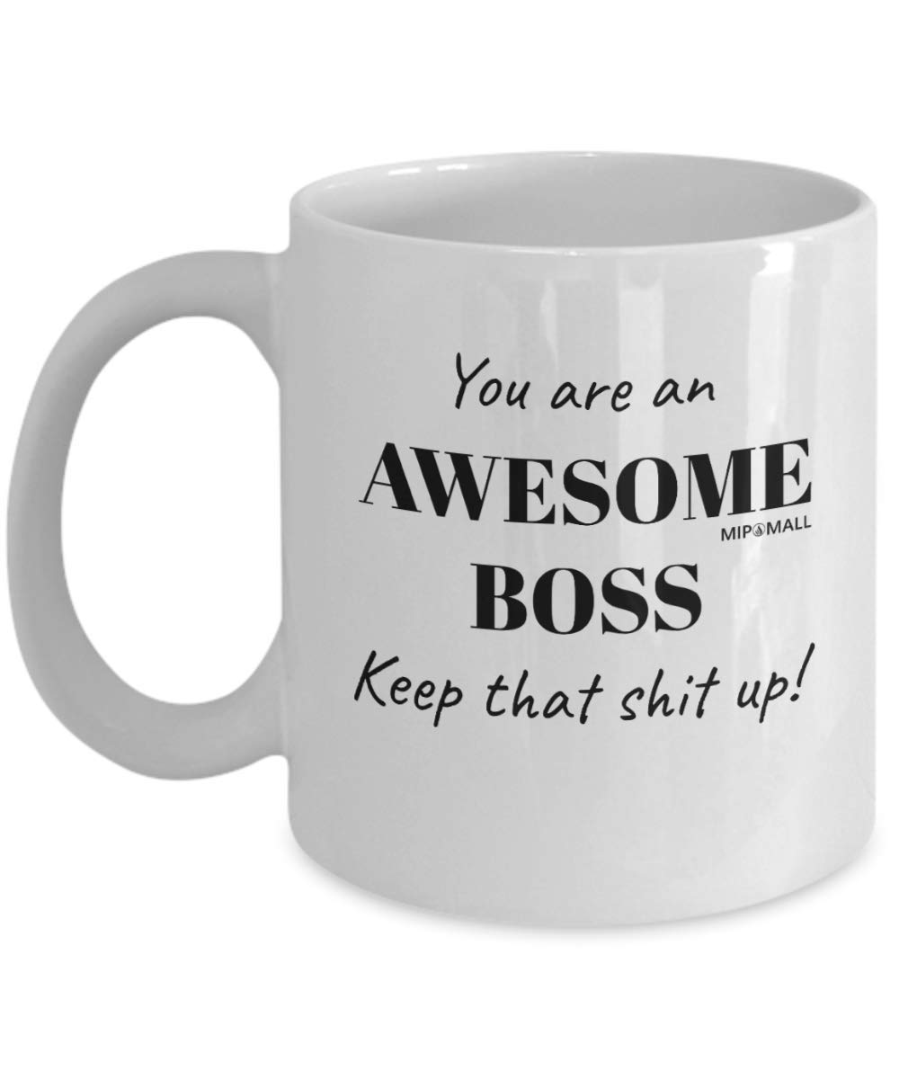 MIPOMALL Awesome Boss Mugs Cup - Funny Leaving Gifts for Colleagues Boss Friend Men Women, Birthday Gifts for boss, Present - MG0059
