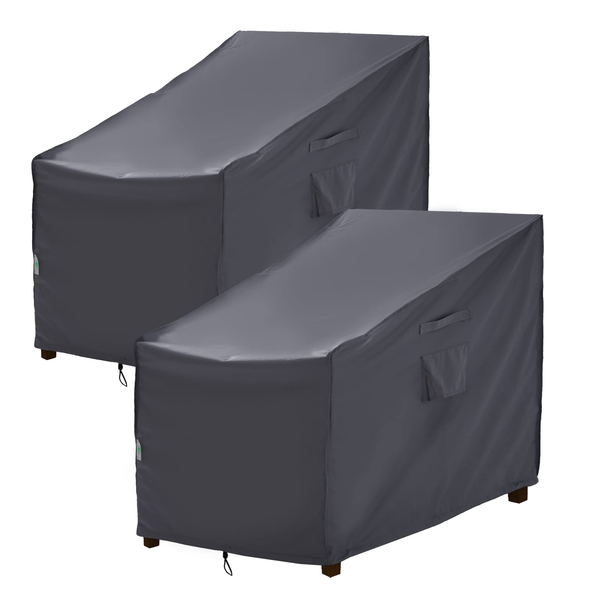 F&J Outdoors Garden Chair Covers, 2Pack 89x99x89cm Deep Seat Lounge Chair Rocking Chair Adirondack Chair Cover Waterproof UV Resistant Outdoor Furniture Covers, Grey