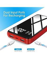 Portable Charger Power Bank 25000mah High Capacity Battery Pack Smaller Size Lighter Weigh with Full LCD Compatible Smart Devices Android Phone and Other Cellphones