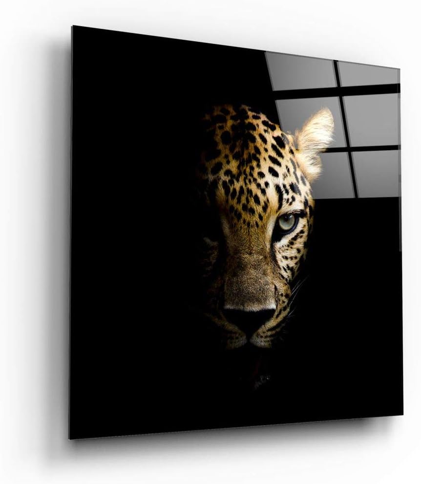 insigne Leopard UV Printed Glass Painting 30x30 cm