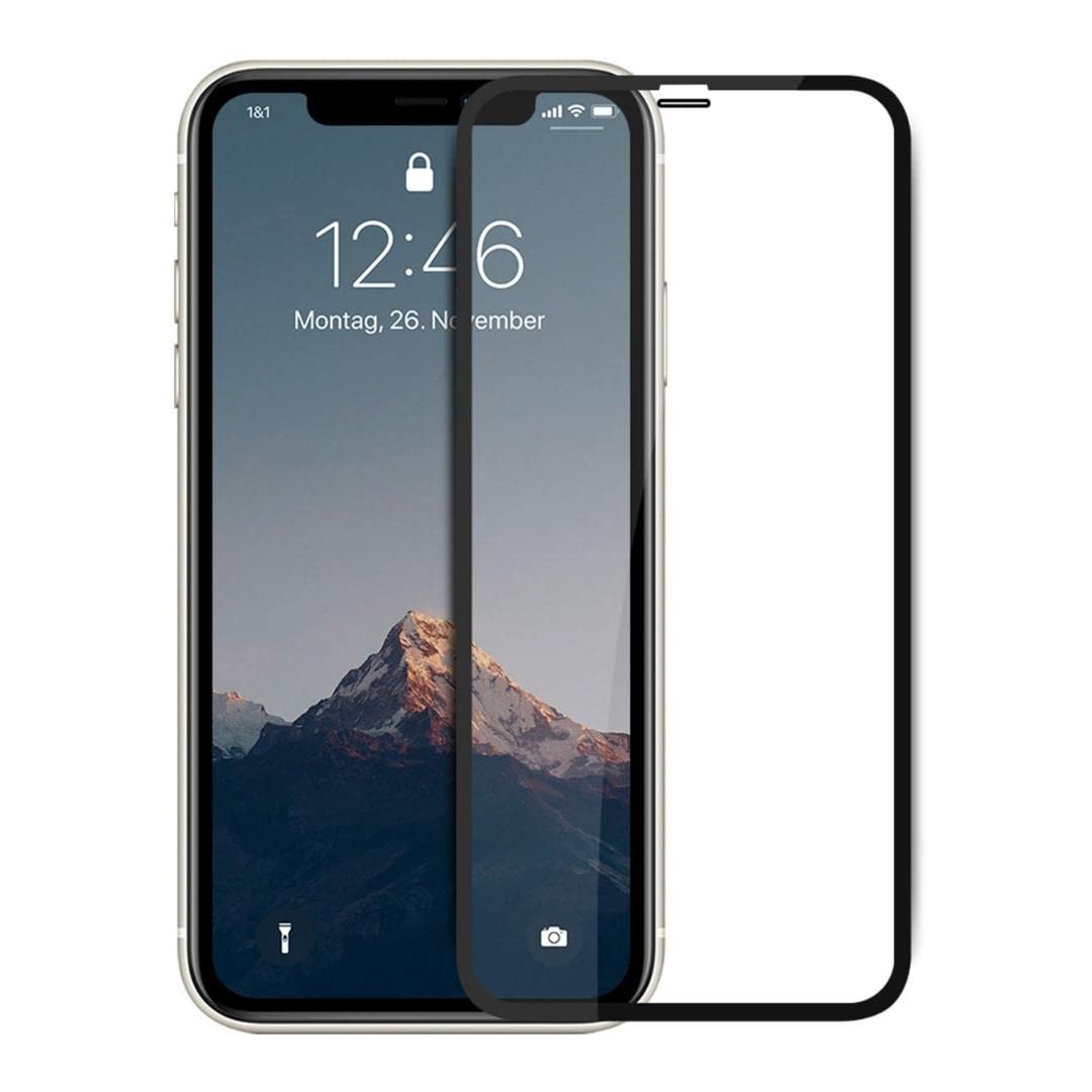 Woodcessories - Screen Protector compatible with iPhone 11 / Xr, 3D Premium Tempered Glass, Black