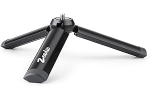 Zeadio Metal Mini Tripod, Desktop Tabletop Stand Compact Tripod for Smooth 4, Osmo Mobile, Vimble 2, Gimbal Handle Grip Stabilizer and All Cameras Black