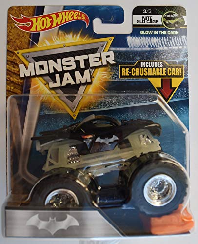 HOT Wheels Monster JAM 1:64 Scale, Batman NITE GLO CAGE 3/3