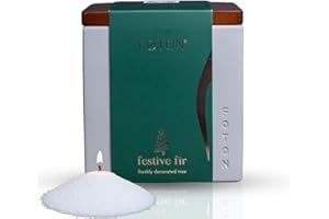 Foton Pearled Candle Le Cube Concrete Vase Set 16 Oz - Festive Fir Scented - Refillable Jar Scented Candle Sand with 15 Wicks - Natural Non-Toxic Decorative Candles for Home