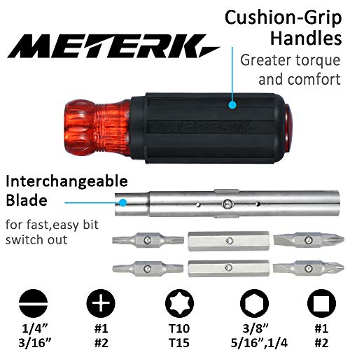 image for Meterk Screwdriver Magnetic Nut Screwdriver, 11 In 1 Multitool Screwdr