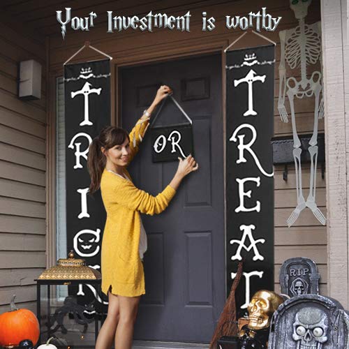 image for Vivreal Halloween Outdoor Decoration - Trick or Treat Banner for Front