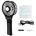 BENGOO Fan Portable USB Rechargeable Hand Handheld Mini Fan for Laptop Computer Desk Desktop Table Floor Window and for Home Office Outdoor Traveling Hiking Camping Swimming (Black)