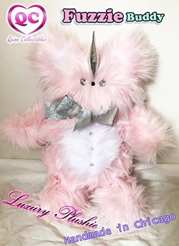 Handmade Fuzzie Buddy Plush Toy Pink Bear Plushie Stuffed Animal Baby Girl