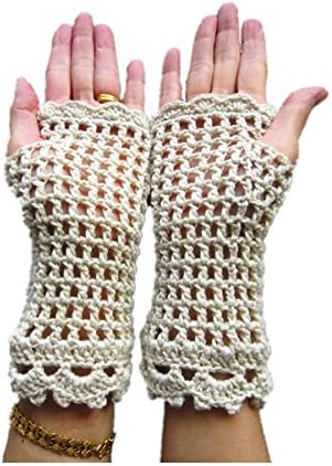 tinacrochetstudio? Crochet Fingerless Gloves Custom Elbow Length Mitness