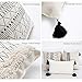 Cozi Abode Boho Geometric Decorative Throw Pillow Covers Set of 3 18 X 18” 12 X 20” for Bed/Sofa Tribal Tassels Tufted Modern Black and Ivory