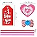 Supla 120 Pcs 12 Style Gift Tag with Hole in Pink Red Fuchsia Heart Cut Outs Favor Tags Treats Tags Hang Tags Hang Label with Organza Ribbons and Bakers Twine for Valentine's Day Wedding Greetings