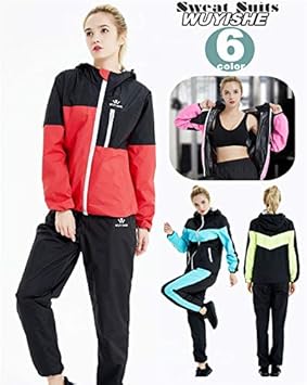 Amazon サウナスーツ レディース おしゃれ ダイエットスーツ 減量用 発汗 ダイエット ウェア ランニング ボクシング ウォーキング A M No123 水泳 スイミング