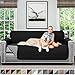 Sofa Shield Couch Slip Cover with Patented Strap, Cushion Protector, US Designed Reversible Stain and Dog Tear Resistant Slipcover, 70 inch Seat, Washable Covers for Dogs Pets, Black Gray