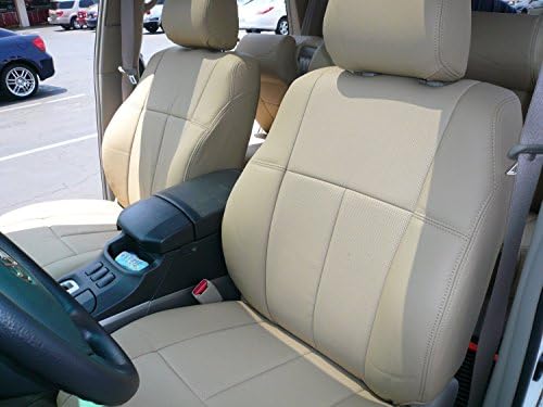 Clazzio Leather Seat Covers For 2014+ Chevorlet Silverardo 1500 Double Cab (Tan Beige)