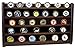 DECOMIL - 5 Rows Shelf Challenge Coin Holder Display Casino Chips Holder Solid Wood - Cherry Finish