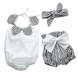 Baby Girls Lovely Bowknot Ruffle Romper Shorts Outfits with Headband