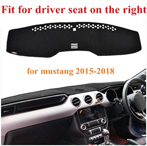 RHD Dashboard Cover, Non slip Mat Car Dashmat Pad Fit for Mustang 2015-2018