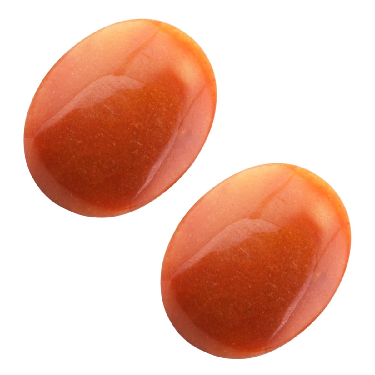 mookaitedecor Pack of 2 Natural Red Aventurine Crystal Palm Worry Stones for Anxiety Stress Relief, Oval Small Energy Pocket Stones Healing Crystal Gifts for Reiki Chakra Meditation Desk Decor — image 1