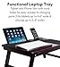 Sofia + Sam Multi Tasking Laptop Bed Tray | Lap Desk Supports Laptops Up to 18 Inches (Walnut)