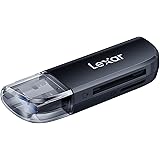 Lexar Dual Slot USB-A Reader, USB 3.2 Gen 1 Up to 104MB/s, USB-A for SD/MicroSD/SDHC/SDXC Camera Card Reader Adapter, OTG Mic