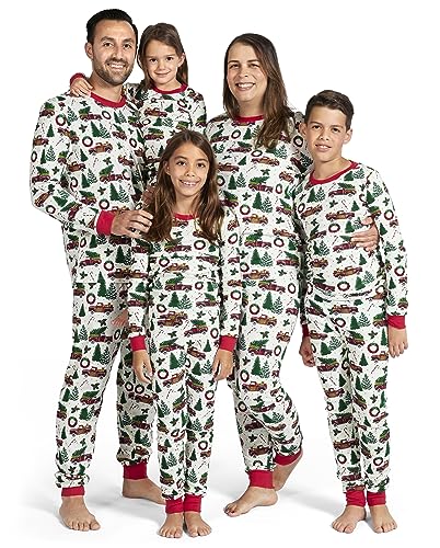 THE CHILDREN’S PLACE BABY GIRLS FAMILY MATCHING CHRISTMAS HOLIDAY SETS, SNUG FIT 100% COTTON, ADULT, BIG KID, TODDLER, PAJAMA SET, XMASS TRUCK, 8 US