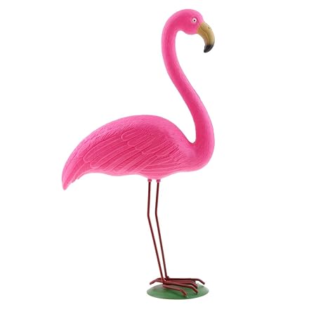 NF&E Pink Lawn Flamingo Figurine Plastic Grassland Garden Ornaments Hunting Decor