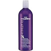 RUSK Deepshine PlatinumX Shampoo, Gentle Cleansing, Brightening Boost for Platinum, Silver, Gray, White, and Blonde Hair, 33.8 oz