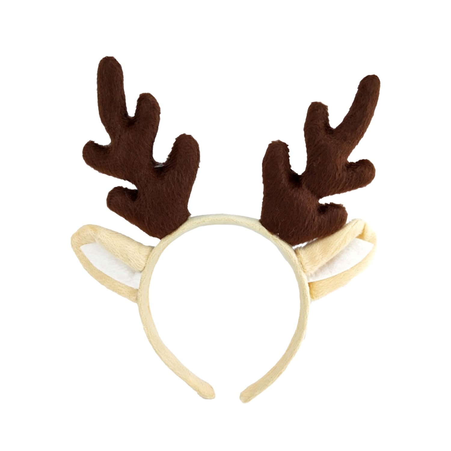 RmKbe Brown Reindeer Antler Headband for Women - Christmas Party Favors for Kids & Adults