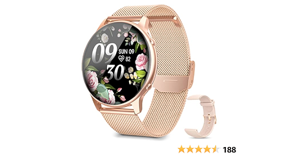 Amazon.com: Smart Watches for Women, 2022 HD LCD Smart Watch for Android  Phones and iPhone Compatible with Stainless Steel Band, 3ATM Waterproof  Fitness Tracker with Heart Rate, Blood Oxygen, Sleep Monitor, Gold :
