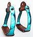 PRORIDER Horse Saddle Angled Slanted Horse Turquoise Aluminum Stirrups 51134TRthumb 1