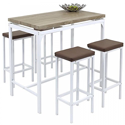 Gr8 Home High Counter Bar Set 5 Piece Breakfast Table and Chairs Bistro