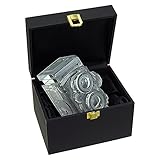 Fotodiox Crystal TLR Camera Display Model - 4/5 Sized Replica of Rolleiflex 2.8 camera with Zeiss Planar 80mm lens; Paperweight, Book Shelf, Bookends, Paper Weight