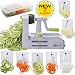 Brieftons 7-Blade Spiralizer: Strongest-and-Heaviest Duty Vegetable Spiral Slicer, Best Veggie Pasta Spaghetti Maker for Low Carb/Paleo/Gluten-Free, With Container, Lid, Blade Caddy & 4 Recipe Ebooks