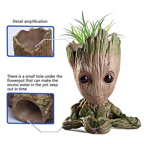 Flowerpot Treeman,Baby Groot Planter,Cute Green Plants Flower Pot,Pen Holder,Pencil Holder,Office Organizer,Guardians of The Galaxy Groot Pen Pot