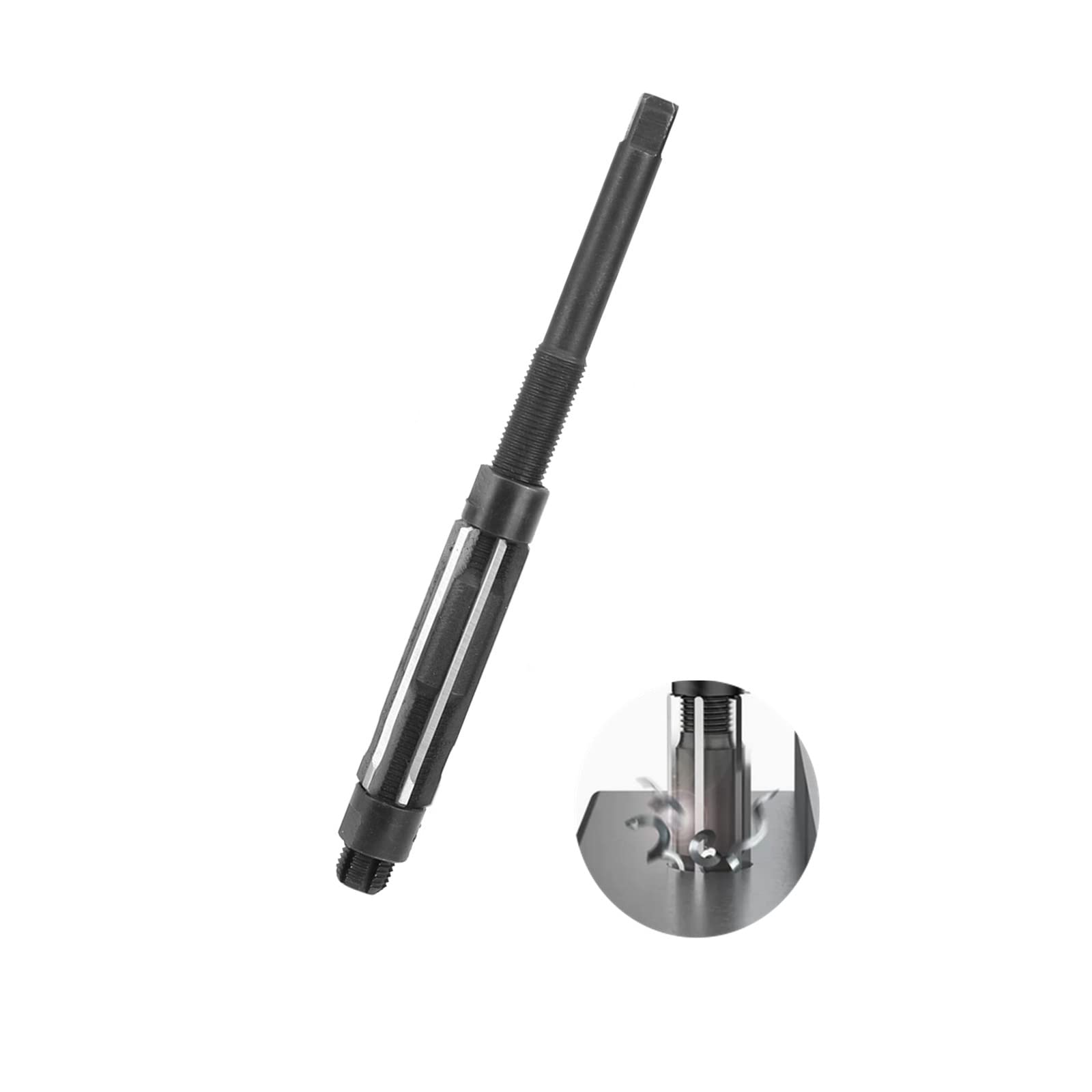 Reaming Tool, Cylindrical Reamer, Adjustable Reamer 9CRSI H8 Hand Reamer Metal Hole Cutting Tool with 4 Flutes for Drill(13.75-15.25)