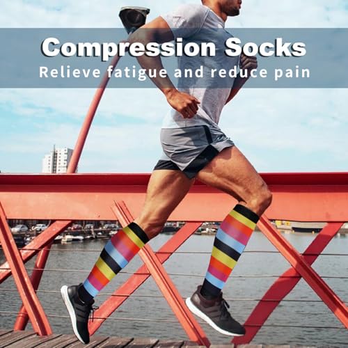 BONANGEL 4 Pairs Compression Socks for Women and Men 15-20 mmHg Sports and Medical Compression Socks for Running, Flight, Travel, Nurse, Maternal