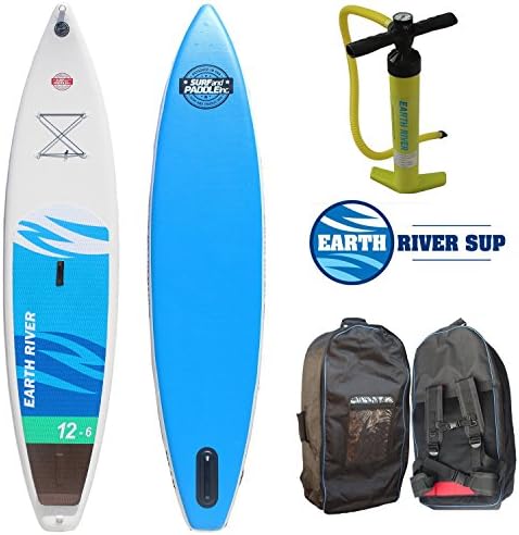 Earth River SUP 12-6 Sky Lake (Inflatable Paddle Board + Two Way Pump + Durable Carry Bag)
