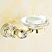 AUSWIND European Solid Brass Gold Ceramic Painting Soap Dish Diamond Decorate Circular Base Wall Mounted Bathroom Accessories XH