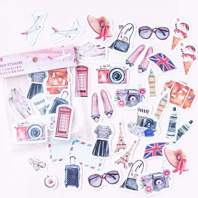 JingHai 40pcs/pack Travel Alone Japanese Paper Kawaii Cute Custom Diary Flower Stickers Scrapbooking Flakes Stationery