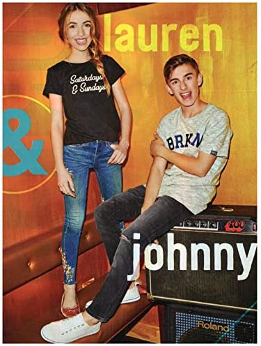 Johnny & Lauren Orlando 8" x 10" Magazine Pin-Up b/w Jenna Ortega Blowing Kisses