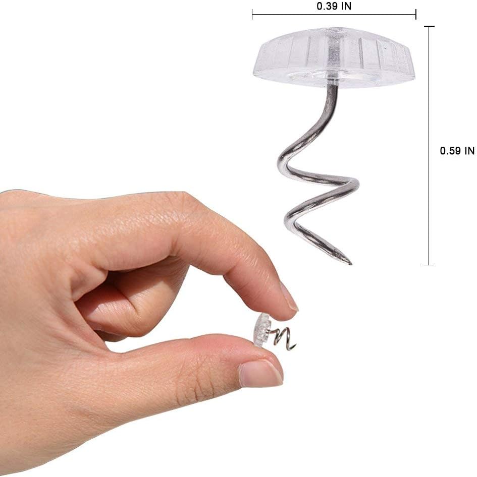 longsen Twist Pins 50 Pcs Bed Skirt Pins with Clear Heads Holds Upholstery Twist Pins Holds Bedskirt, Sheet, Sofa Cushion, Slipcovers Pins for Sewing and Home Decor -