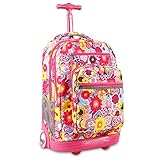 J World New York Sundance Rolling Backpack, Poppy Pansy, One Size
